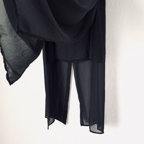 NWT Torrid Tunic Top Women 1X Black Sleeveless Chiffon Long Split Sheer Flowy - Picture 6 of 14